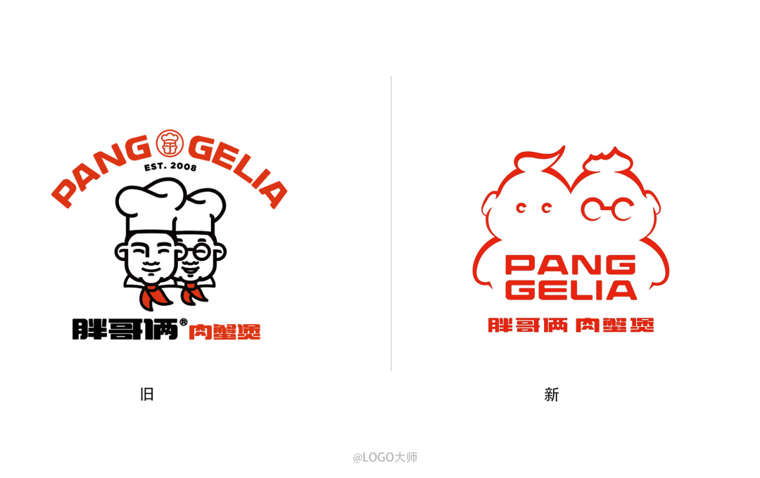 深圳餐饮策划设计胖哥俩Logo换新，哥俩变双头娃娃？